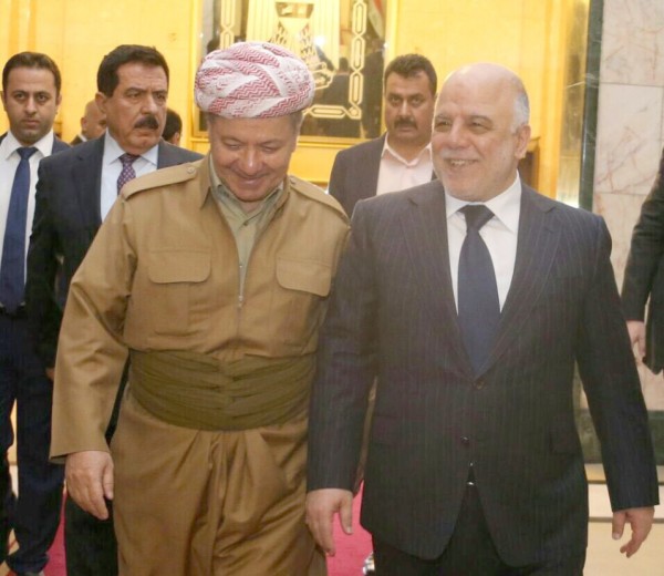 Iraqi PM with Iraqi Kurdistan Region President last September (Reuters)