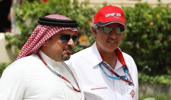 Industry and Commerce Minister (right) and Crown Prince (left) attending F1 race