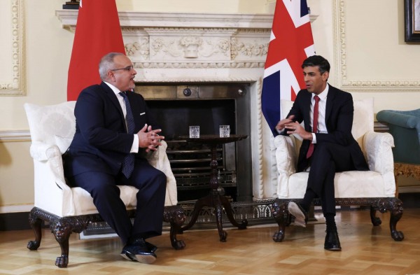 British Prime Minister and Bahrain Crown Prince during their meeting in London